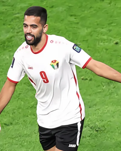 Ali Olwan — Ali Olwan celebrating after the Jordanian national team's victory over South Korea.