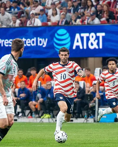Christian Pulisic — Christian Pulisic during USMNT v Belgium on March 28 2026 at Mercedes-Benz Stadium in Atlanta, Georgia